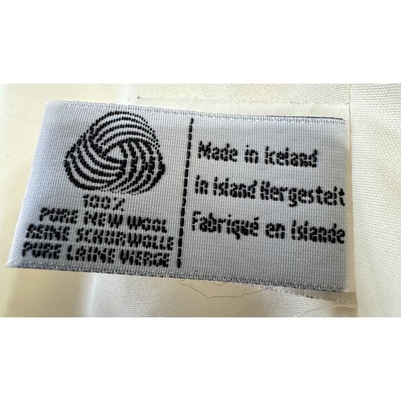 ICELANDIC PURE WOOL SWEATER SZ L WHITE BLUE 100% NEW WOOL FULL ZIP ICELAND MADE - Picture 7 of 7